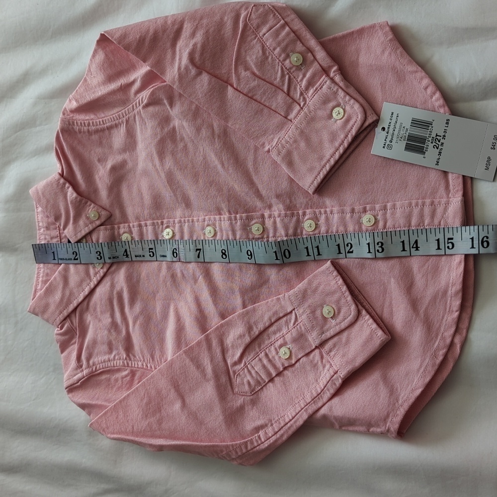 Ralph Lauren kid's Pink shirt. Size 2/2T. - Picture 5 of 7